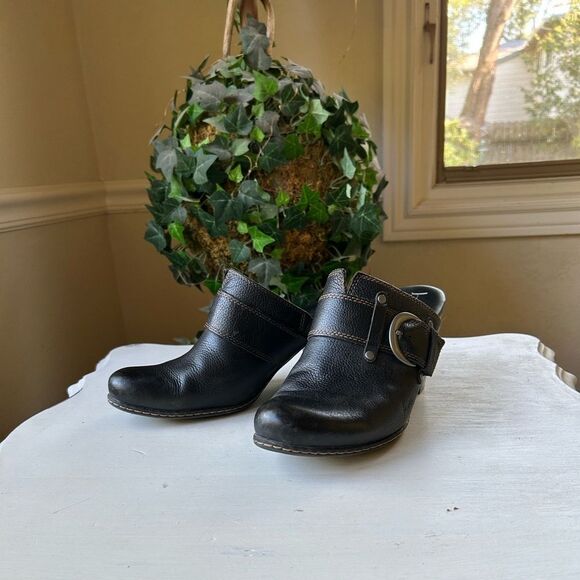 Born B.O.C Pebble Black Genuine Leather Women's Heel Slip On Mules Size 9 - Picture 8 of 12